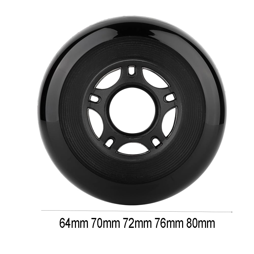 Roues de Roller en Ligne 64 mm, 70 mm, 72 mm, 76 mm, 80 mm, Roues de Rechange pour Roller Hockey avec roulements ABEC 9, Lot de 8, pour intérieur et extérieur