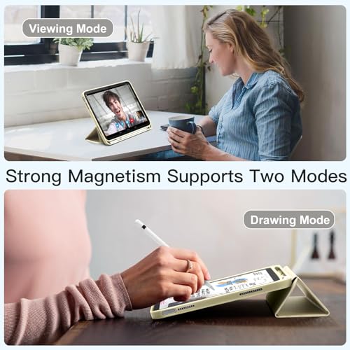Image of Akkerds Compatible with iPad (A16) 11th Generation Case 11 Inch 2025, for iPad 10th Generation Case 10.9 Inch 2022 with Pencil Holder, Slim Trifold Stand Protective Cover with Soft TPU Back, Starlight