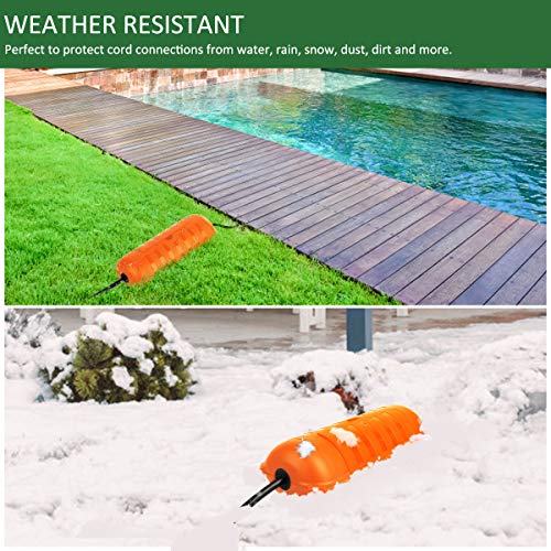 Image of Outdoor Extension Cord Safety Cover, for Outdoor Outlets | Outdoor Waterproof Electrical Cover with Protector Seal, Electrical Connection Box for Plugs, Sockets, Power Tools, Orange