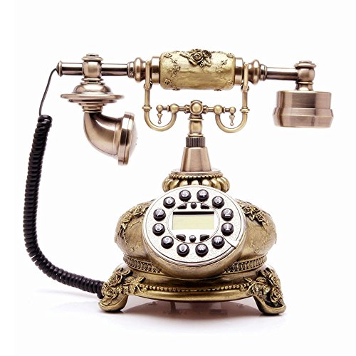 Image of TelPal Corded Antique Style Push Button Home Telephone Set, Old Fashion Phone Set, Best Gift for Home Decor