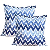 tresmestres federe cuscini per divano - design mediterraneo, colori vivaci, skipper ikat - copricuscini per divano quadrati - federa 80x80 cm cuscini divano - pack 2, blu