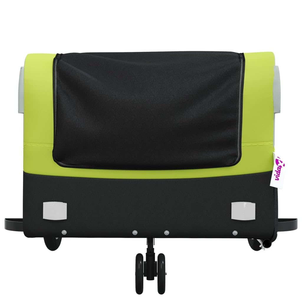 ShGaxin Remorque pour vélo en fer noir et vert 45 kg, remorque vélo de charge - 94067