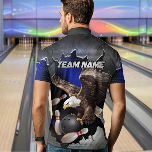 Eagle American Flag Bowling Shirt for Men Women Custom Bowling Jersey Patriotic Bowling Polo Team Bowling Quater Zip Shirts4