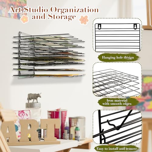 Lzttyee Art Drying Rack for Classroom Paint Drying Rack Small Art Drying Rack Wall Art Storage Rack with 8 Removable Shelves for Classrooms and Art Studios (8 Shelves) - Image 7