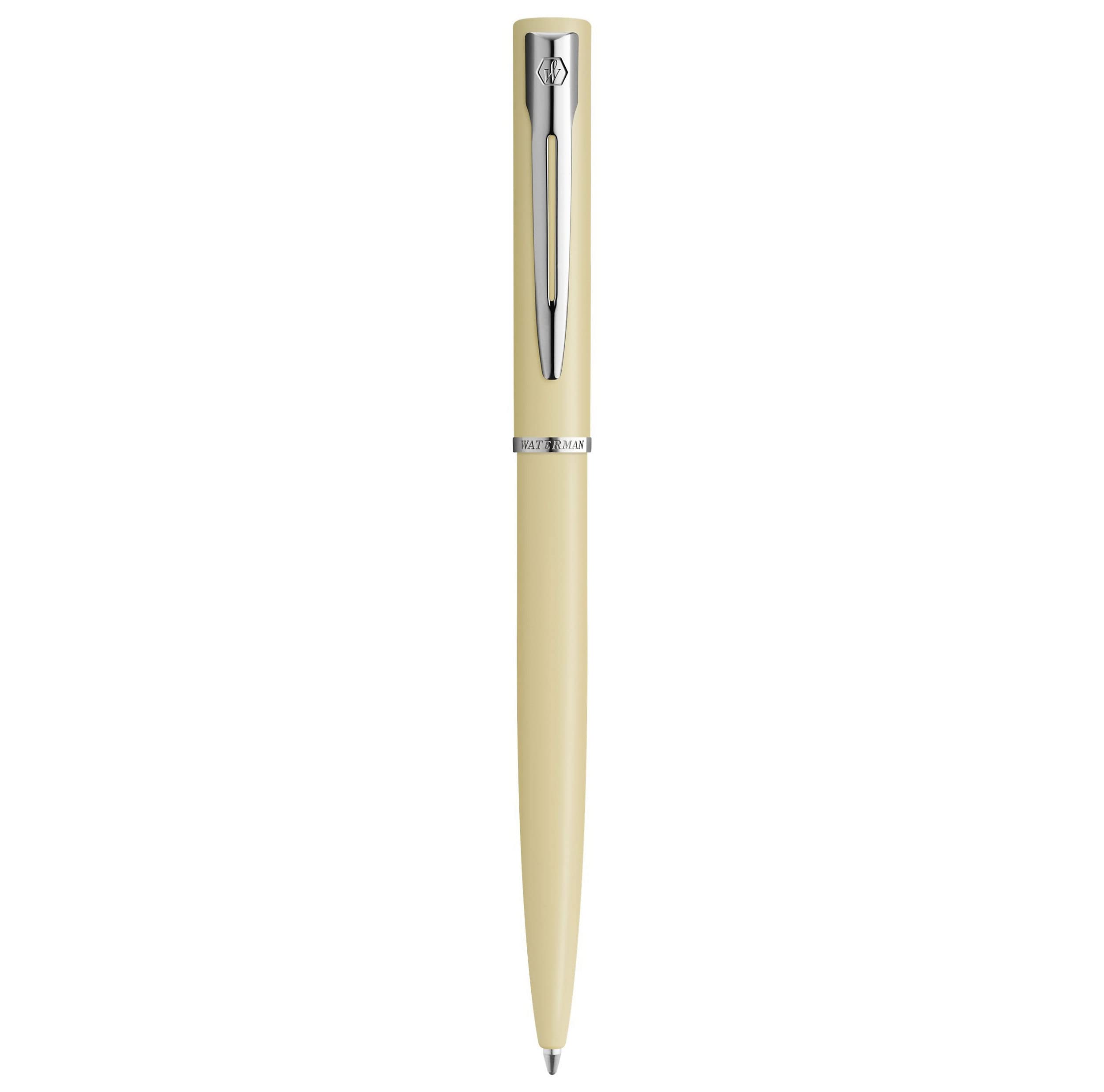 Waterman Allure Ballpoint Pen | Citron Yellow Matte Lacquer with Chrome Trim | Medium Point | Blue Ink | With Gift Box