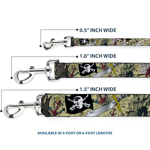 Laisse pour chien Buckle-Down Dead Men imprimé haute densité