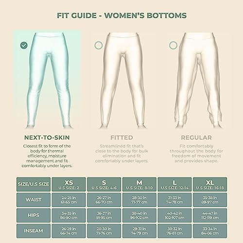 Meriwool Womens 100% Merino Wool Base Layer Thermal Pants Gray Heather #TOP3