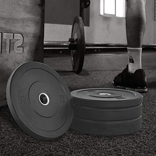 Bumper Plates 2-Inch Olympic Weight Plate for Strength Training Weightlifting Crossfit, LB Bumper Plates Weights Set (2x45lbs)