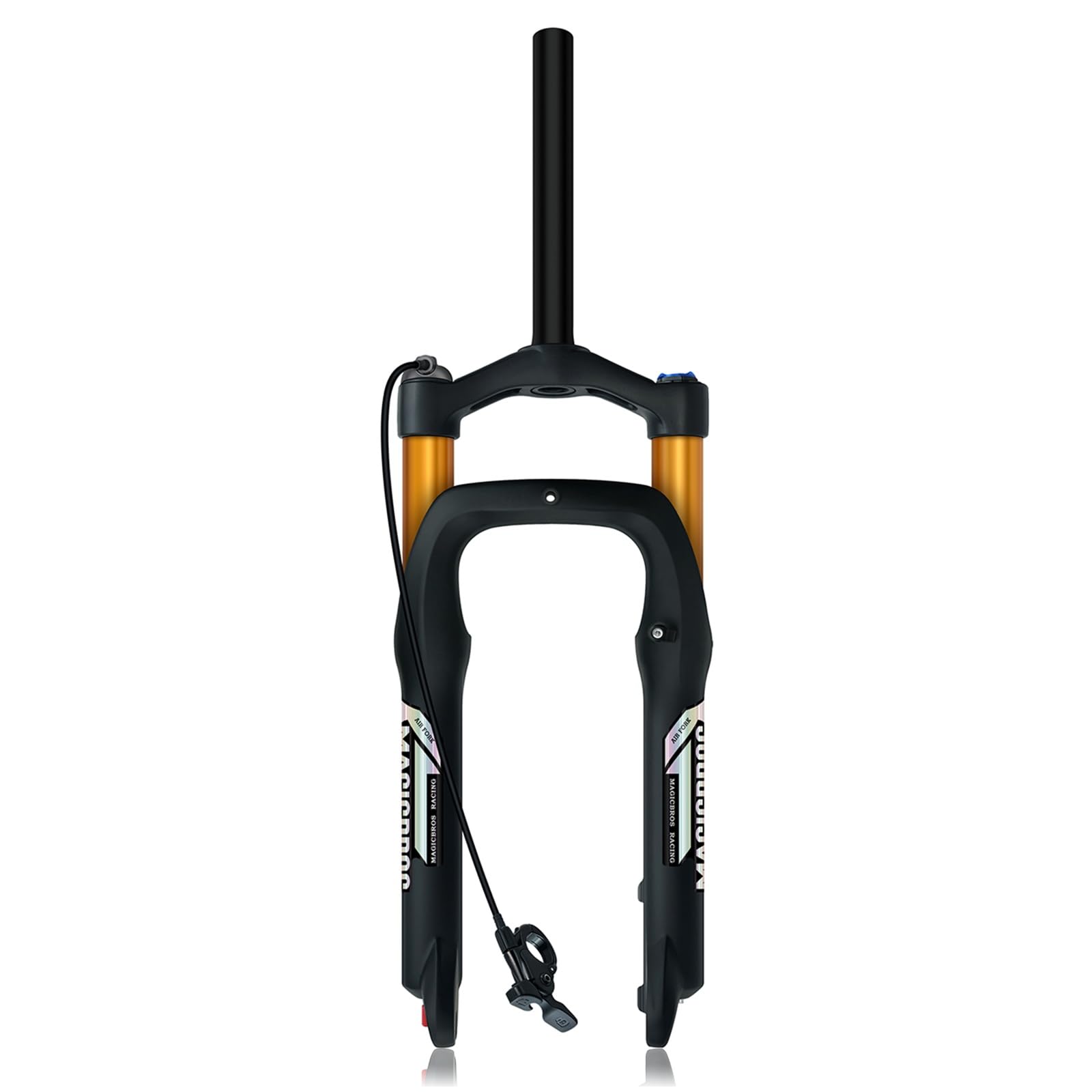 WIQUYBML 20/26 * 4.0 Inch Fat Tire Fork Air Suspension 120mm Travel Straight Tube Snow Front QR Manual/Remote Lockout Rebound Adjust