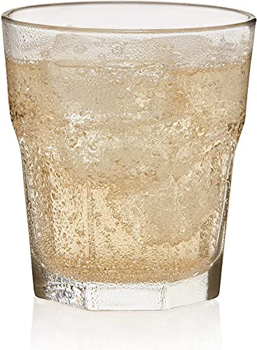 Image of MZP Italin Premium Luxury Crystal Cut Water Glasses - 180 ml Set of 2 Transparent Long Glass | Highball | Plaza Tumbler (180 ml, 2)