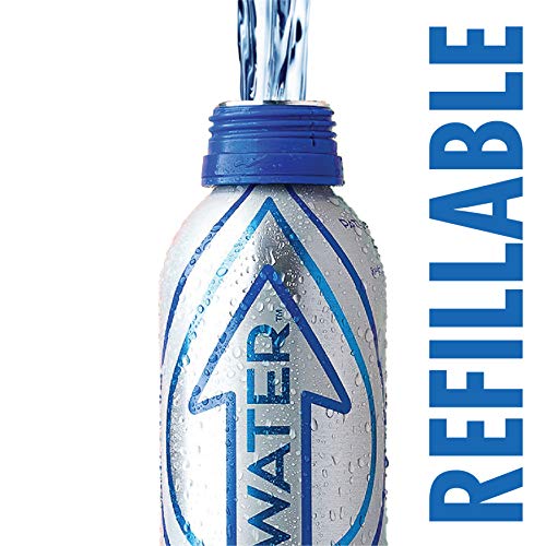 PATHWATER Purified Flouride Free Water in Eco-Friendly, Sustainable BPA Free Reusable Recyclable Durable Light Weight Leak Proof Sleek Aluminum Bottle (600 mL, 20 Ounces, Case of Water, Pack of 9)