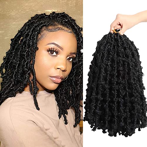 Butterfly Locs Crochet Hair Synthetic Hair Extensions for Women Pre Looped Distressed Locs Crochet Braids 6 Packs 14 Inch