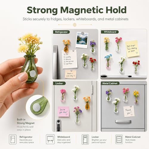 10 imanes decorativos mini jarrón de vidrio miniatura 4
