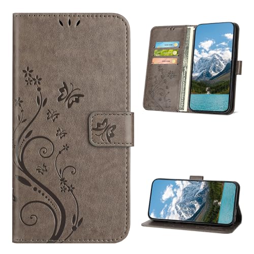 XINQCASE Cover per Samsung Galaxy A20E, Custodia a Portafoglio in Pelle PU [Slot per Schede], Cover a Libro Flip Caso Custodia per Samsung A20E, Grigio