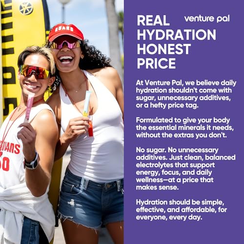Image of Venture Pal Sugar Free Electrolyte Packet, Liquid Daily IV Hydration Powder | 5 Vitamins & 7 Electrolytes, Instantly Hydration Packets for Sports & Party Recovery, Vegan, Keto Friendly, 16 Sticks