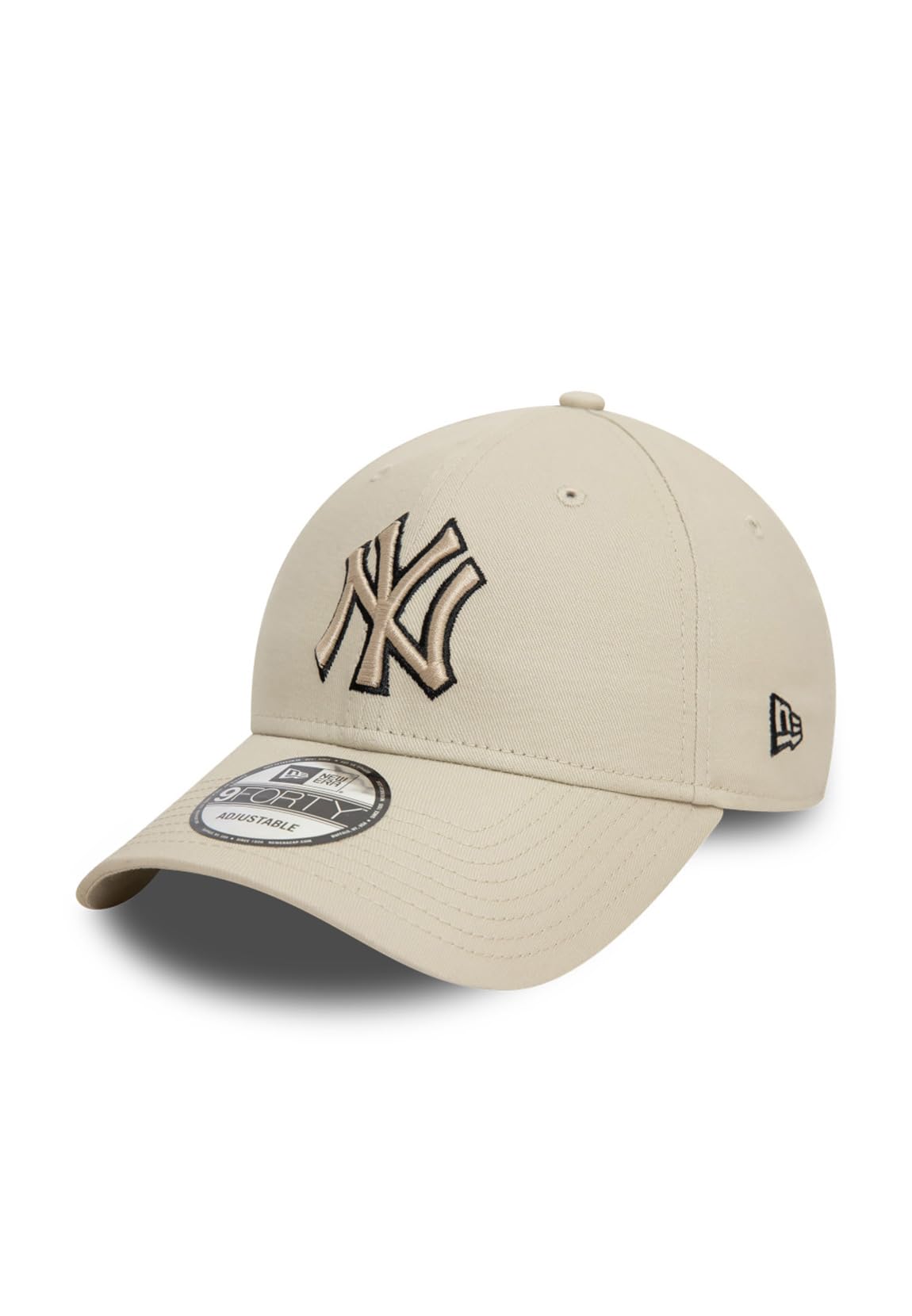 New Era Unisex Beige Baseball Cap Team Outline 9Forty New York Yankees Stone Black