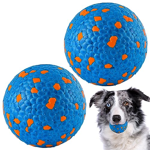 SUNNEKO Dog Balls for Large Medium Small Dogs Bouncy Tennis Ball for Aggressive Chewers Durable Water Toy for All Life Stages Labrador