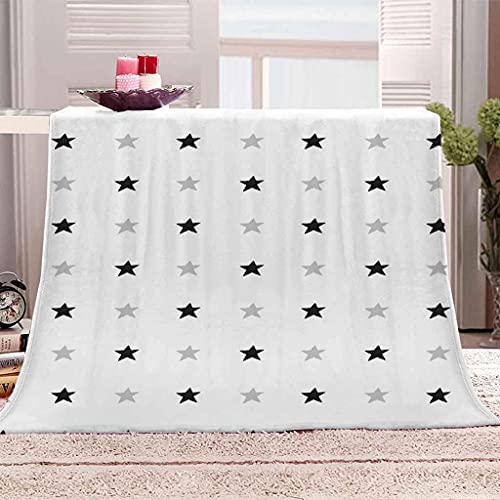 Rlsrnc Blanket Flannel Fleece Throw Blanket Black Small Star Print Soft Fluffy Throws Lightweight Fuzzy Cozy Blankets For Couch Sofa Or Bed Super Cozy And Comfy For All Seasons 51.1 "X 59" #TOP1