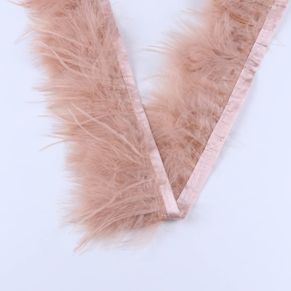 1 metro di piume di tacchino di struzzo Trim 10-13 cm nastro di piume per abiti da sposa decorazione accessori per artigianato da cucire-nero, 5 metri