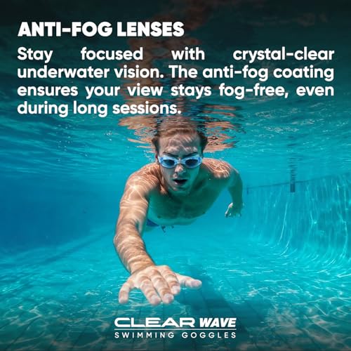 Image of Solpro Clear Wave Unisex Adult Swimming Goggles for Women,Men,Boys,Girls,Teenagers,Athletes,Swimmers For Training,Competition in Swimming Pool,Beach,Water Sport, Park & Activties