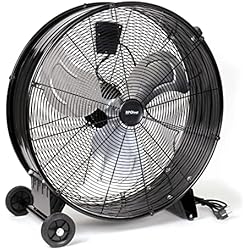 Ventilador Industrial Giratorio WilTec XPOtool Ventilador de Tambor Industrial 60 cm 180 W Ventilador de Suelo portátil 3 velocidades