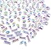 Hicarer 100 Pieces Clear AB Gems Flatback Sew On Gems Faceted Acrylic Imitation Crystal Rhinestones for Decoration Clothing DIY