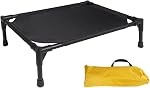 Elevated Dog Bed, Elevated Pet Cot with Removable Canopy Cushion, Outdoor Dog Cot with Storage Bag, Portable Elevated Dog Cot, Outdoor Dog Bed, Cooling Bed for Dogs Cats Rabbits Beach Camping
