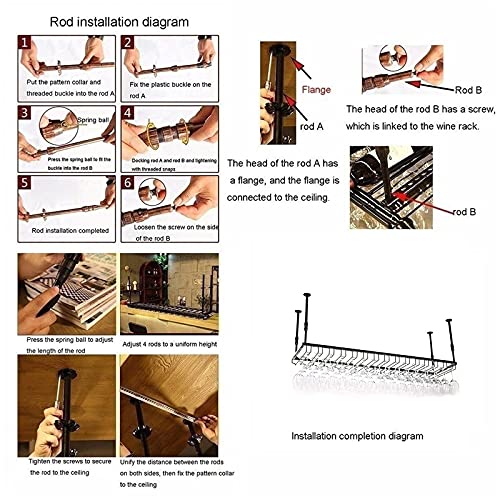 Soporte para botellas de vino colgante estilo europeo negro miniatura 4