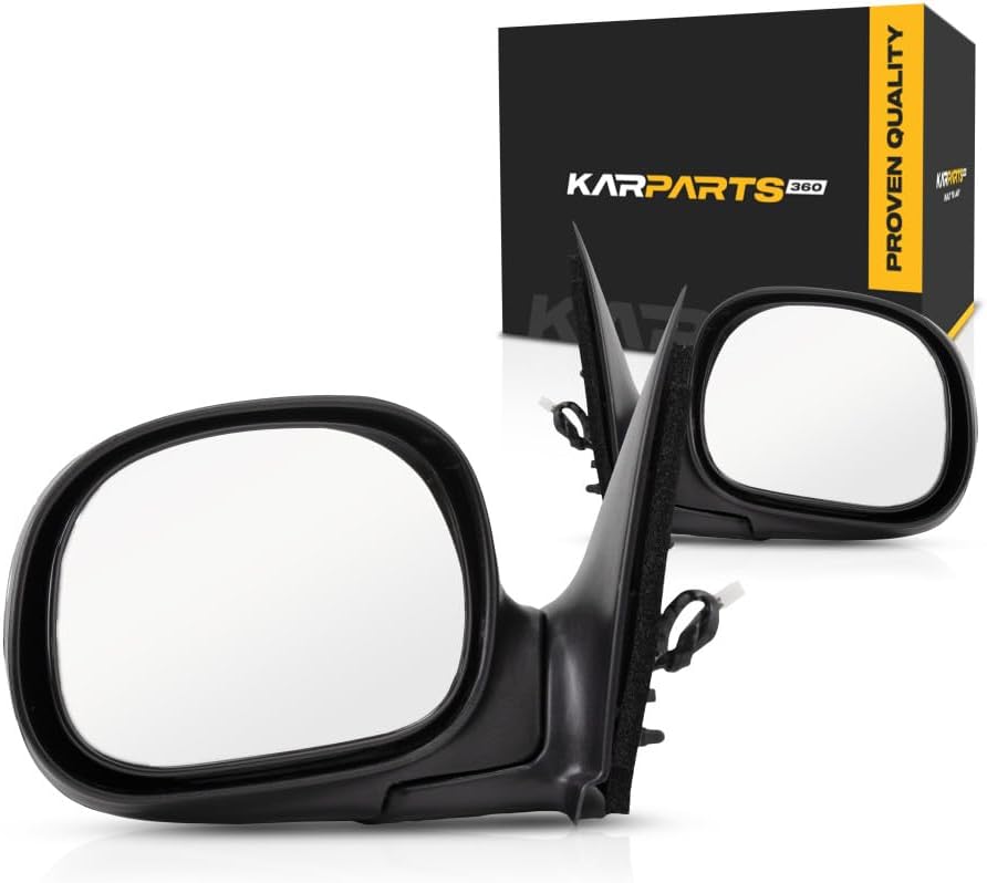 For Ford F-150 1998 1999 2000 2001 Door Mirror Driver and Passenger Side | Pair | Lightning Model | Power | Non-Heated Chrome | Replacement For F85Z 17683 FAB, F85Z 17682 FAA | FO1320138, FO1321138