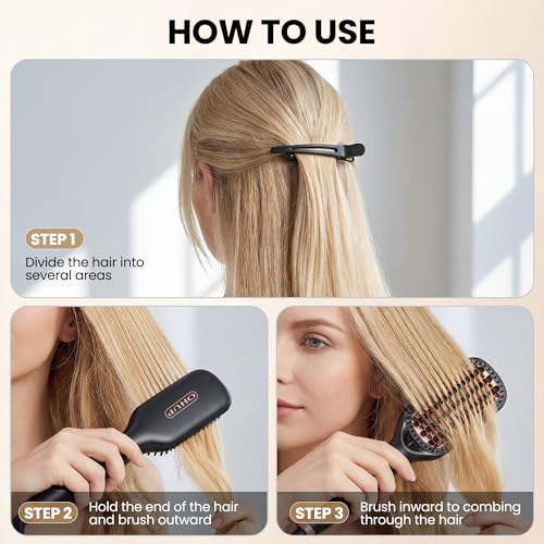 Cepillo alisador para cabello negro miniatura 7