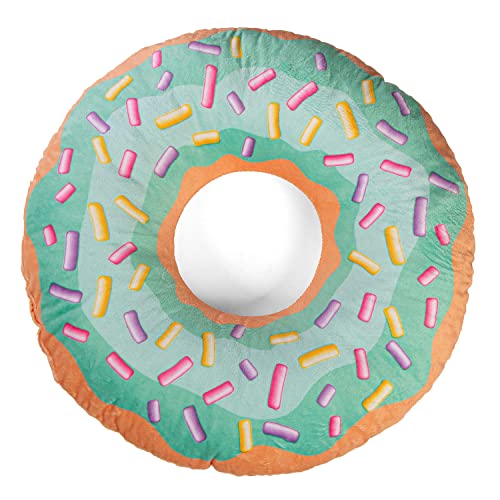 Ferocity Samt Kissen für das Kinderzimmer 40 cm Groß; Deko für Kinder Motiv Bunter Donut [091]