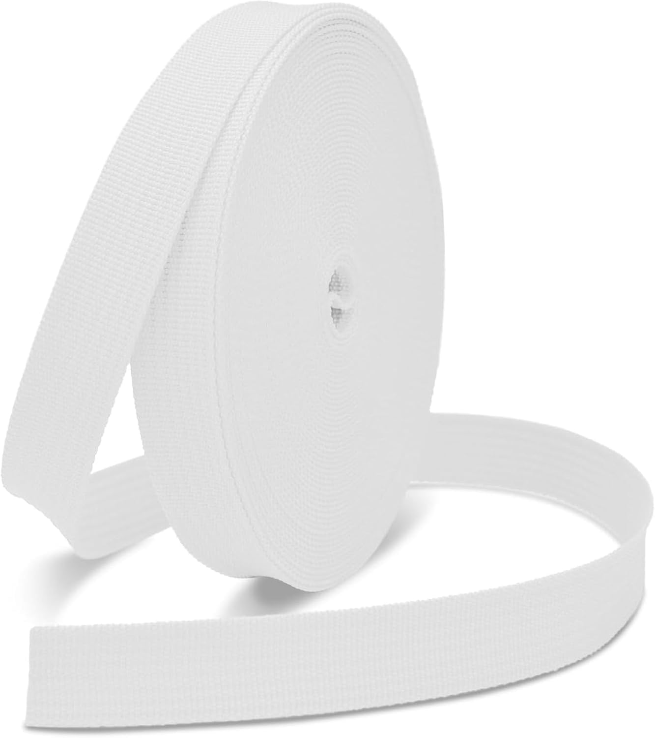 JMZLLRX Woven Webbing Straps, 1 Inch Wide Polypropylene Webbing Tote Bags Leash Straps for Making Bag Handles, Dog Collars, Crafts Outdoor Supplies, 3.5 Yards White