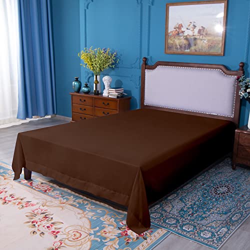 Image of NTBAY Queen Microfiber Flat Sheet, 90 x 102, Brown