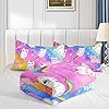 Axolotl Cat Bedding Twin Cartoon Cat Comforter Set, Rainbow Printed Kids Bedding Set for Girls, Adults, Teens, Kids Comforter Set All Season, 1 Quilt 2 Pillow Cases, Colorful Pink Blue #3