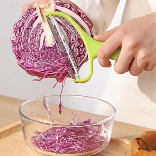 Green Cabbage Shredder,Stainless Vegetable Cutter Cabbage Slicer,Fruit Vegetable Potato Peeler Cabbage Graters Must Have for Home Restaurants Kitchen Utensils and Gadgets 18 * 12cm