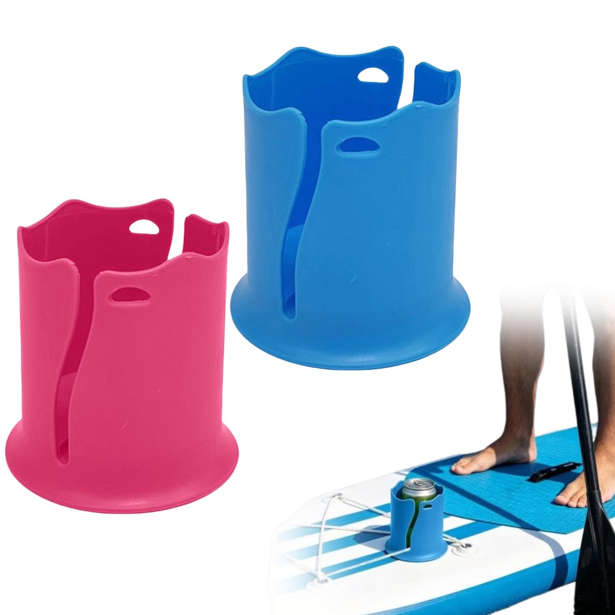 4 PCS Paddle Board Drink Holder, Universal Kayak Cup Holder Board Accessories, Kayak Water Bottle Holder, Multi-Functional Anti-Toppling Stand Up Paddleboard Cup Holder Outdoor