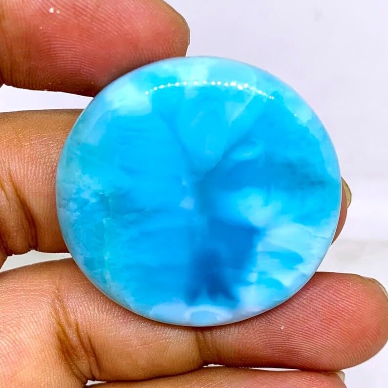 Larimar naturel d'exception cabochon de collection pour haute bijouterie - 4