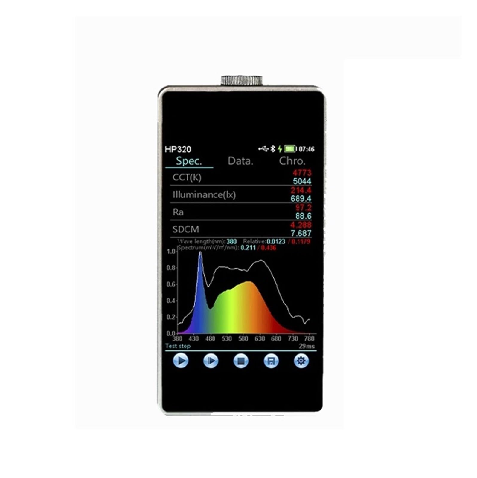 Soywim One Color Spectrometer, Hp320 Handheld Spectroradiometer 380-780Nm Meter Optical Analyzer Infrared