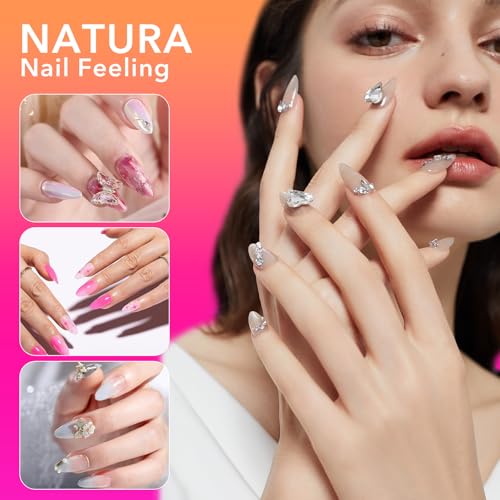 Almond Fake Nail Tips - 216Pcs Pre-Shaped Almond Gelly Tips for Full Cover Acrylic Nail Extensions, French Style, 12 Sizes - Perfect for DIY Salon or Professional Use