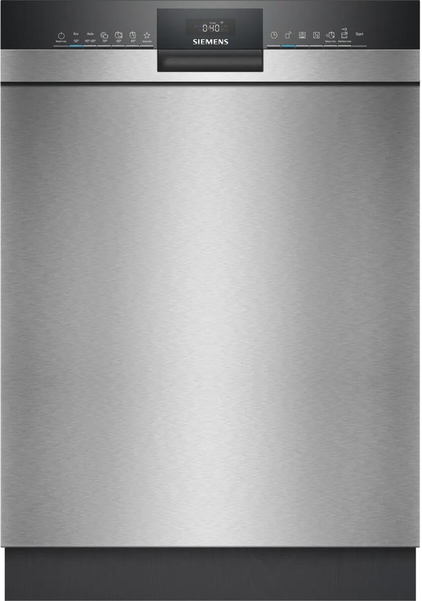 Siemens SN43ES22AE, iQ300 - Lavastoviglie intelligente, 60 cm, Made in Germany, cestino portaposate, apertura automatica della porta, tripla rackMatic, particolarmente silenziosa, varioSpeed, aquaStop