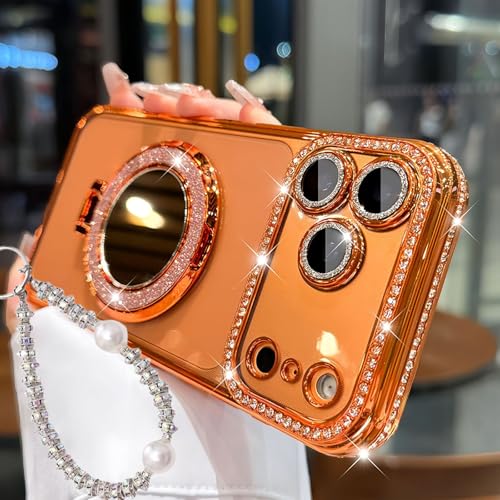 �X�p�[�N�����O�_�C�������h���f�B�[�X�d�b�P�[�X �~���[���X�^���h�t�� iPhone 12/13/14/15/16/17 Pro Max�p�A���f�B�[�X�d�b�P�[�X(Orange,FOR 16 pro max)