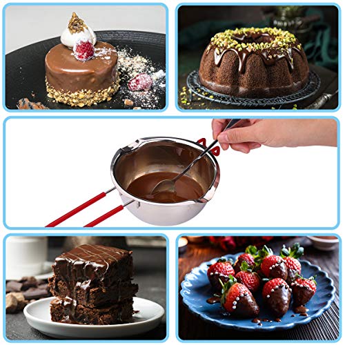 image for 680ML 304 Double Boiler Pot with Heat Resistant Handle,BOBIPRO Stainle