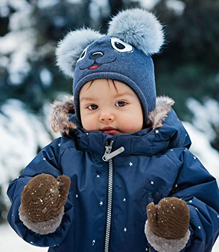 Arctic Paw 3 Pairs Kids' Sherpa Lined Knit Mittens Boys Girls Winter Gloves2