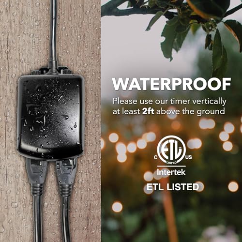 Bn-Link BND-60/U58 24 Hour Heavy Duty Mechanical Timer, Outlet Timer With 15 Minutes Intervals, Outdoor Timer Outlet Waterproof, 2 Grounded Outlets For Christmas Lights,15A 1/2Hp thumb #8