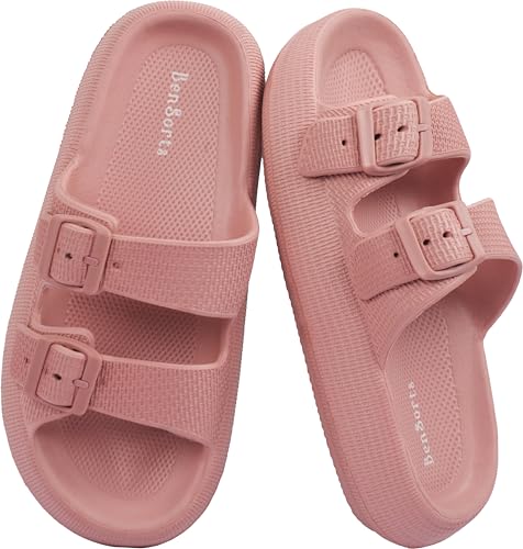 Image of BenSorts Pillow Sandals for Women Men Thick Sole Adjustable Buckles EVA
