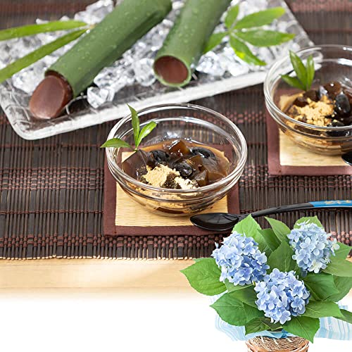 父の日 わらび餅＆水ようかんとアジサイ鉢植えセット 4号 萬屋琳窕 黒豆入り黒糖わらび餅＆京の竹筒水ようかん [イイハナ・ドットコム]  フラワーギフト 花ギフト プレゼント 2022