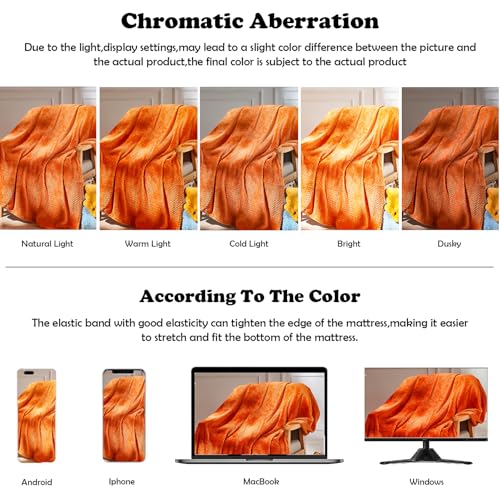 image for NEWCOSPLAY Super Soft Throw Blanket Orange Premium Silky Flannel Fleec