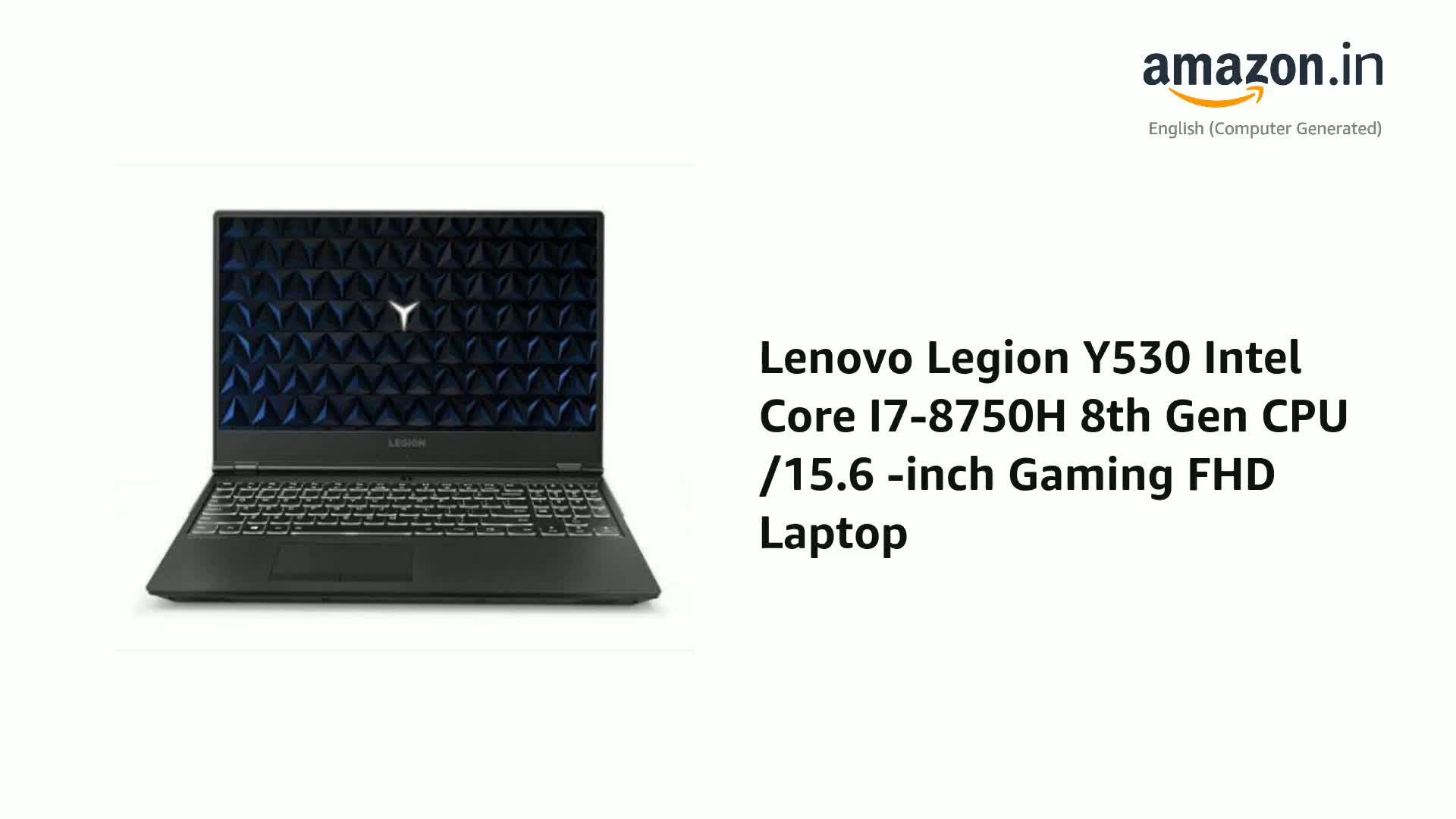 Lenovo Legion Y530 Intel Core I7-8750H 8th Gen CPU /15.6 -inch