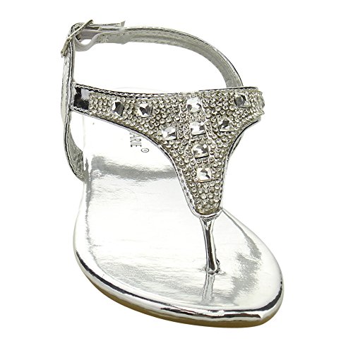 ANNE MARIE Serena-15K Girl's Toddler Glitter Rhinestone T-Strap Thong Wedge Sandals3