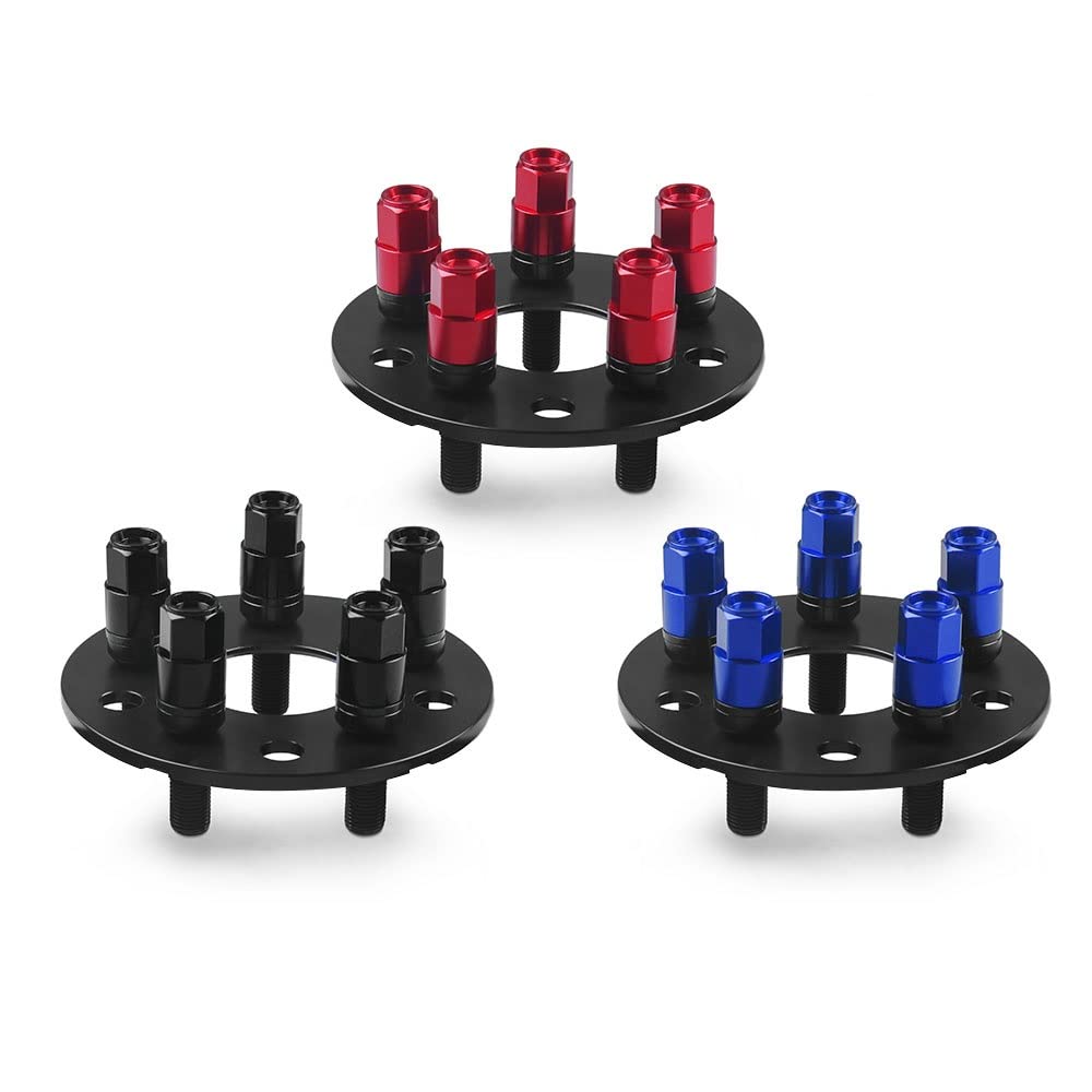 Aleación Aluminio Espaciadores Adaptadores Espaciadores De Rueda De 5mm Y 8mm para Coche para PCD 5x100 5x112 CB 57,1mm Y Pernos De Bola M14 * 1,5(5mm Black)
